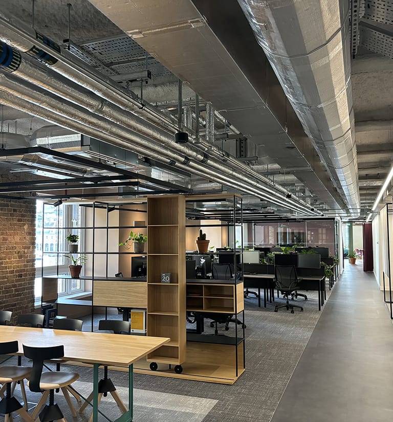 interior modern office ceiling piping